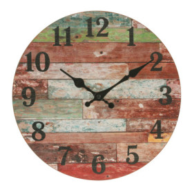 Horloge Murale Vintage en Bois Multicolore 30,5 cm - Stonebriar
