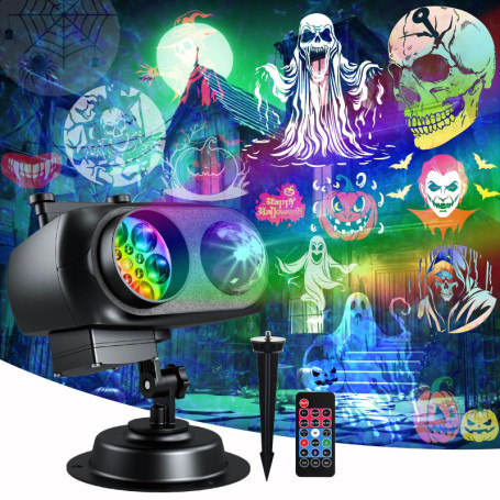 Projecteur LED MOSSNDAR pour Décorations de Fête - 96 Motifs et 10 Couleurs