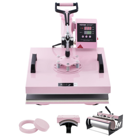 Presse à Chaud 5-en-1 VEVOR - Machine de Sublimation Textile Rose