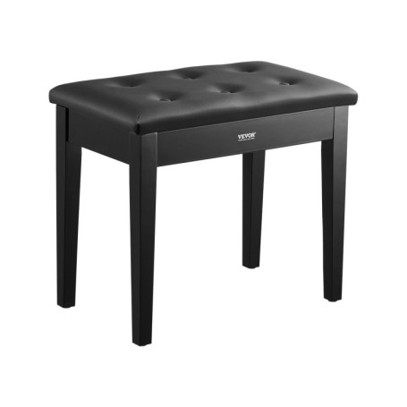 Banc de Piano VEVOR avec Rangement et Coussin Rembourré Noir