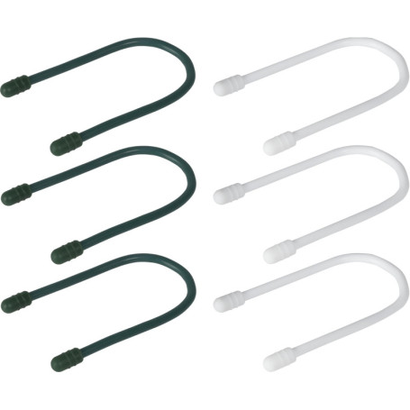 Philips Lot de 6 Attaches Flexibles pour Câbles - 17,8 cm - Vert et Blanc