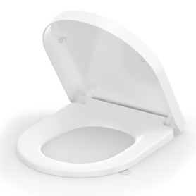 Abattant WC SREWOHS PRO avec Frein de Chute - Cuvette Toilette Forme D, Blanc