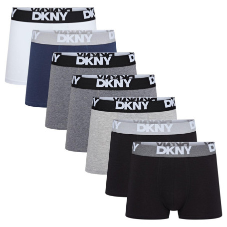 Lot de 7 Boxers DKNY pour Homme en Coton Doux - Noir, Gris, Bleu Marine, Blanc