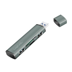 Hub USB 3.2 LogiLink avec Lecteur de Carte - Aluminium, 2 Ports, Design Élégant
