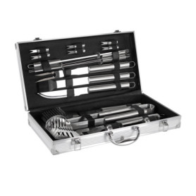 Kit d'Accessoires Professionnels pour Barbecue en Acier avec Mallette
