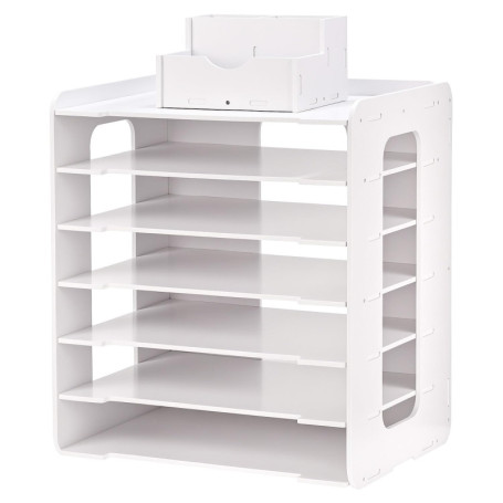 Organisateur de Bureau QWORK à 7 Niveaux en Bois et Plastique