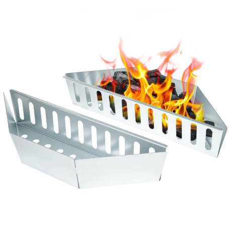 QWORK Paniers à Charbon en Acier pour Grills Weber - 2 Pièces