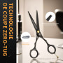 Kit de Ciseaux de Coiffure Professionnel Noir Ciseaux Coiffure 5,5 pouces Inox Peigne Rasoir Acier Ciseaux Coiffure Desepaissir 