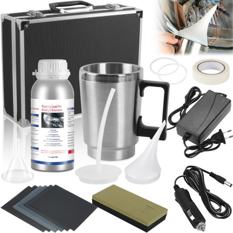 Furnetra Kit Rénovation Phares 800g – Restauration, Polissage et Traitement Anti-Jaunissement, Élimine Rayures et Oxydation