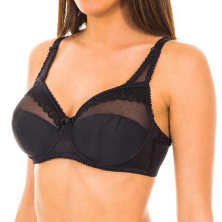Soutien-Gorge Playtex Cœur Croisé en Microfibre Noir - Maintien Parfait 100B