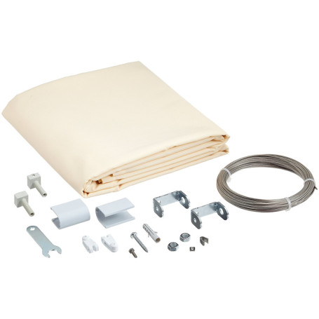 Voile d'Ombrage Universel Floracord 420x140 cm Ivoire avec Kit de Montage