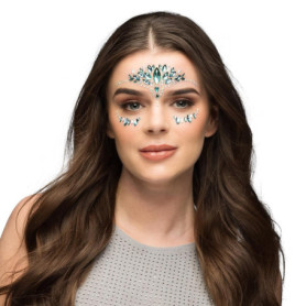 Set de 3 Bijoux de Corps Autocollants Multicolores avec Strass pour Festivals