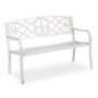 Banc de Jardin Relaxdays en Métal avec Dossier en Fonte - Blanc et Bronze