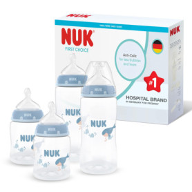 Biberons NUK First Choice Anti-Colique Baleine - Lot de 4, 150 ml & 300 ml