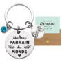 Kit Cadeau Parrain avec Porte-Clé et Carte de Vœux Personnalisée