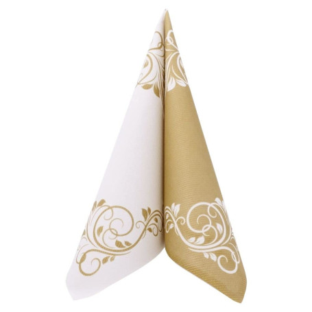 Serviettes de Table Dorées Bellissima - 40 x 40 cm - Jetables et Élégantes pour Mariage