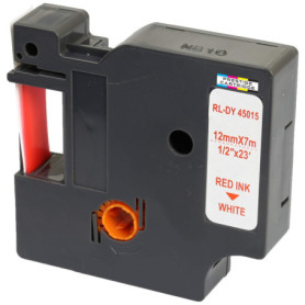 Ruban d'Étiquettes Rouge sur Blanc 12mm x 7m pour DYMO LabelManager