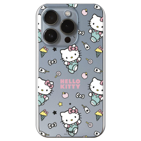 Coque Souple Transparente Hello Kitty pour iPhone 15 Pro - Style Kawaii