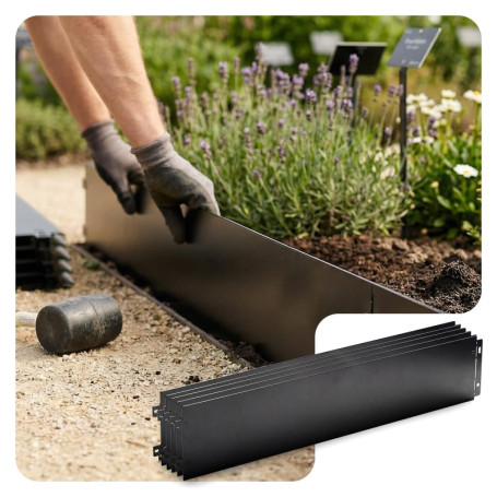 Bordure de Jardin en Métal VOUNOT - Lot de 35 Pièces Flexible et Résistante
