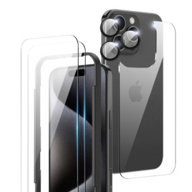 Heioloo Kit de Protection Écran pour iPhone 16 Pro 2024 - Verre Trempé et Protecteurs de Caméra