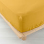 Drap Housse Angelia Jaune en Gaze de Coton - 140 x 190 cm