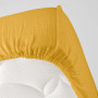 Drap Housse Angelia Jaune en Gaze de Coton - 140 x 190 cm