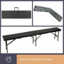 Banc Pliant Noir Aspect Rotin - Résistant aux Intempéries, Charge 400 kg