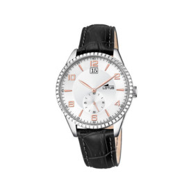 Montre Homme Lotus 18322/A en Acier Inoxydable et Cuir Noir