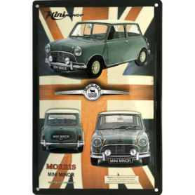 Plaque Métal Rétro Morris MINI Minor - Décoration Automobile Vintage 20x30 cm