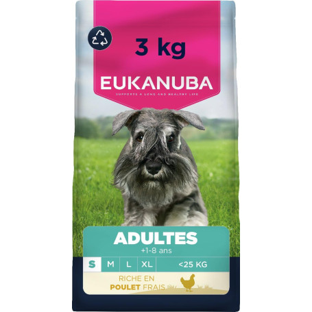 Eukanuba Life Care Croquettes pour Chien Adulte Petite Race - Riche en Poulet - 3 kg