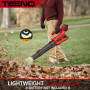 TEENO Souffleur de Feuilles sans Fil 20V, 2 * 4.0Ah Batterie souffleur à Feuilles, 5 Modes de Vitesse pour l'entretien de la pel