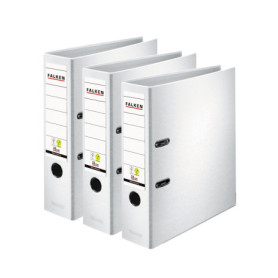 Lot de 3 classeurs en plastique PP coloré - Format A4 - Blanc - Vegan