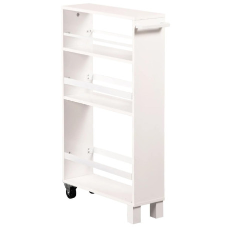 Étagère de Niche KESPER avec Roulettes - Blanc, 50x15cm, Hauteur 79cm