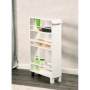 Étagère de Niche KESPER avec Roulettes - Blanc, 50x15cm, Hauteur 79cm