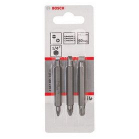 Lot de 3 Embouts de Tournevis Doubles Bosch - 60mm, S2, PZ1/PZ2/PZ3