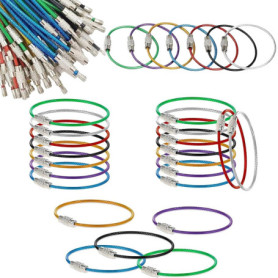 Ensemble de 56 Porte-clés Réglables en Fil Coloré - 7 Couleurs