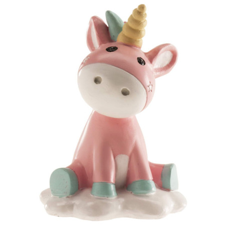Figurine Licorne Multicolore pour Baptême - 10 cm