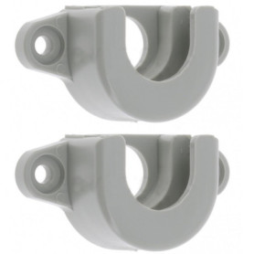 Support d'Arbre de Volet Roulant Ø 28mm - 2x Accessoires en PVC Gris