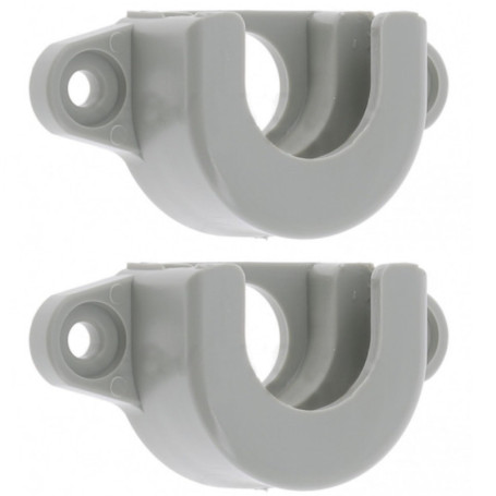 Support d'Arbre de Volet Roulant Ø 28mm - 2x Accessoires en PVC Gris