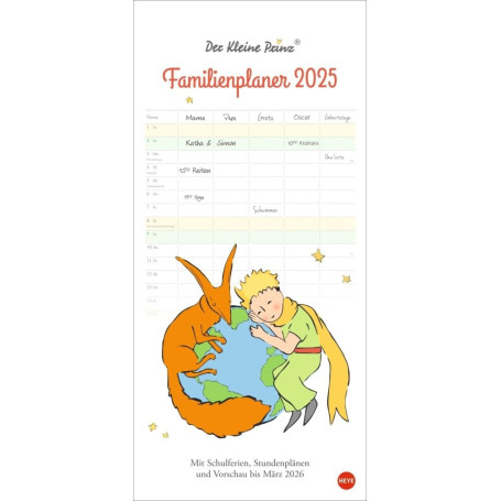 Calendrier Familial 2025 Le Petit Prince - Organisation et Magie