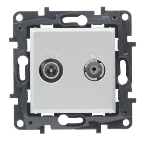 Prise TV-R/SAT encastrable Niloé Step en Aluminium - Legrand