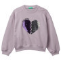 Sweat Aubergine Fille United Colors of Benetton avec Paillettes