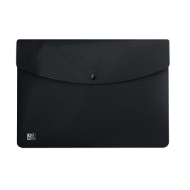 Lot de 5 porte-documents A4 en plastique noir Oxford