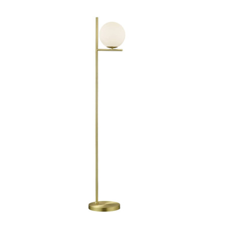 Lampadaire en Laiton Mat et Verre Blanc - Trio Leuchten Pure