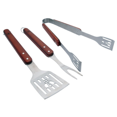 Coffret Barbecue Laguiole - Set de 3 Ustensiles en Acier Inoxydable et Bois