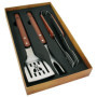 Coffret Barbecue Laguiole - Set de 3 Ustensiles en Acier Inoxydable et Bois