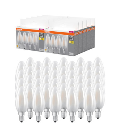 Pack de 40 Ampoules LED E14 Osram Bougie Blanc Chaud 4W