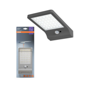 Luminaire Solaire LED OSRAM avec Détecteur de Mouvement - 4000K, Argent