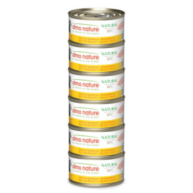 Almo Nature Mega Pack au Filet de Poulet pour Chats - 6 Boîtes de 70g