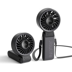 JISULIFE Ventilateur portable, ventilateur portable avec écran LED [refroidissement maximum 19,5 heures] 5000 mAh, plié à 150 °,